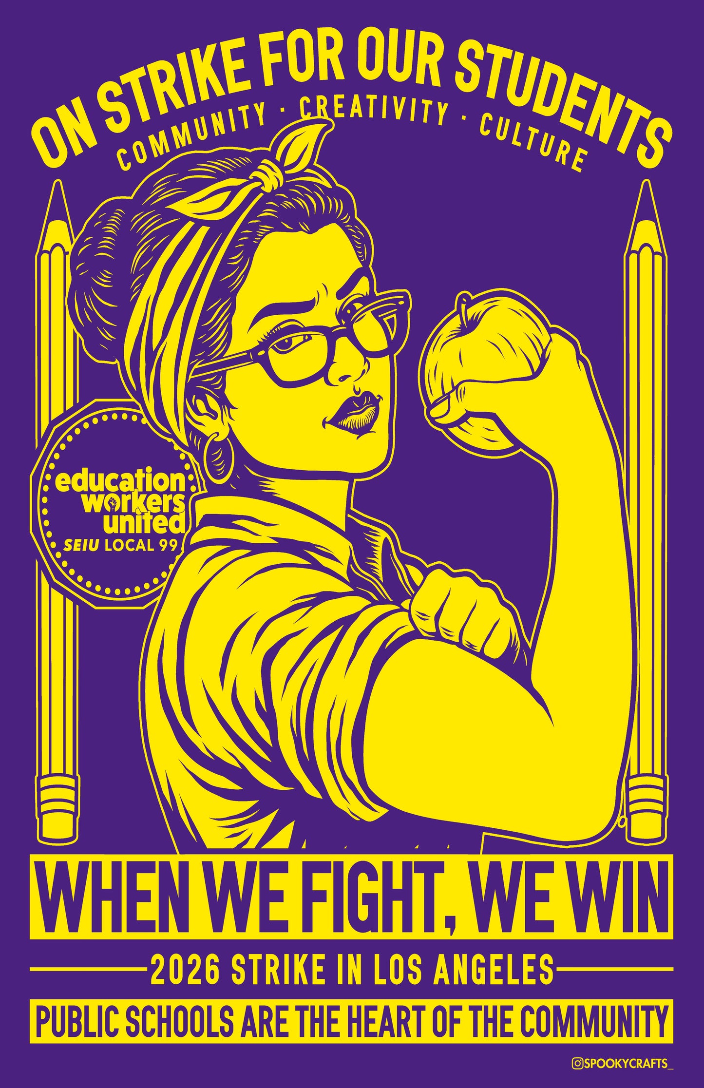 Poster SEIU Educator on Strike: Si Se Puede